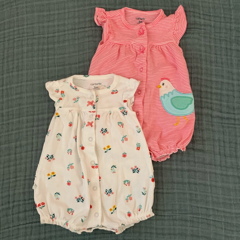 🎁Carter’s 3 month rompers, set of 2